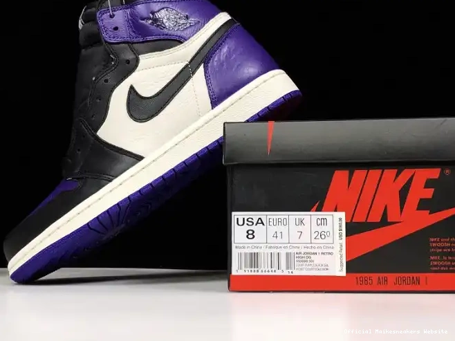 Official Maikesneakers 1 Purple 555088-501 Air Jordan Court 0403